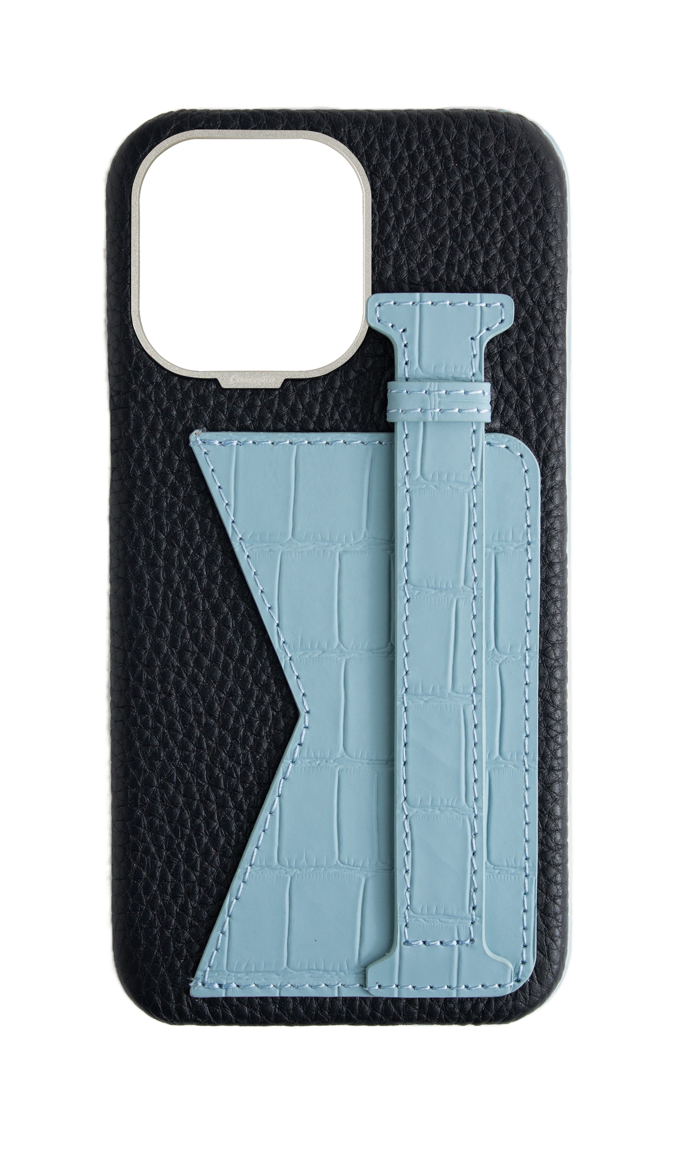Matte Light Blue Embossed Duo Crocodile Case