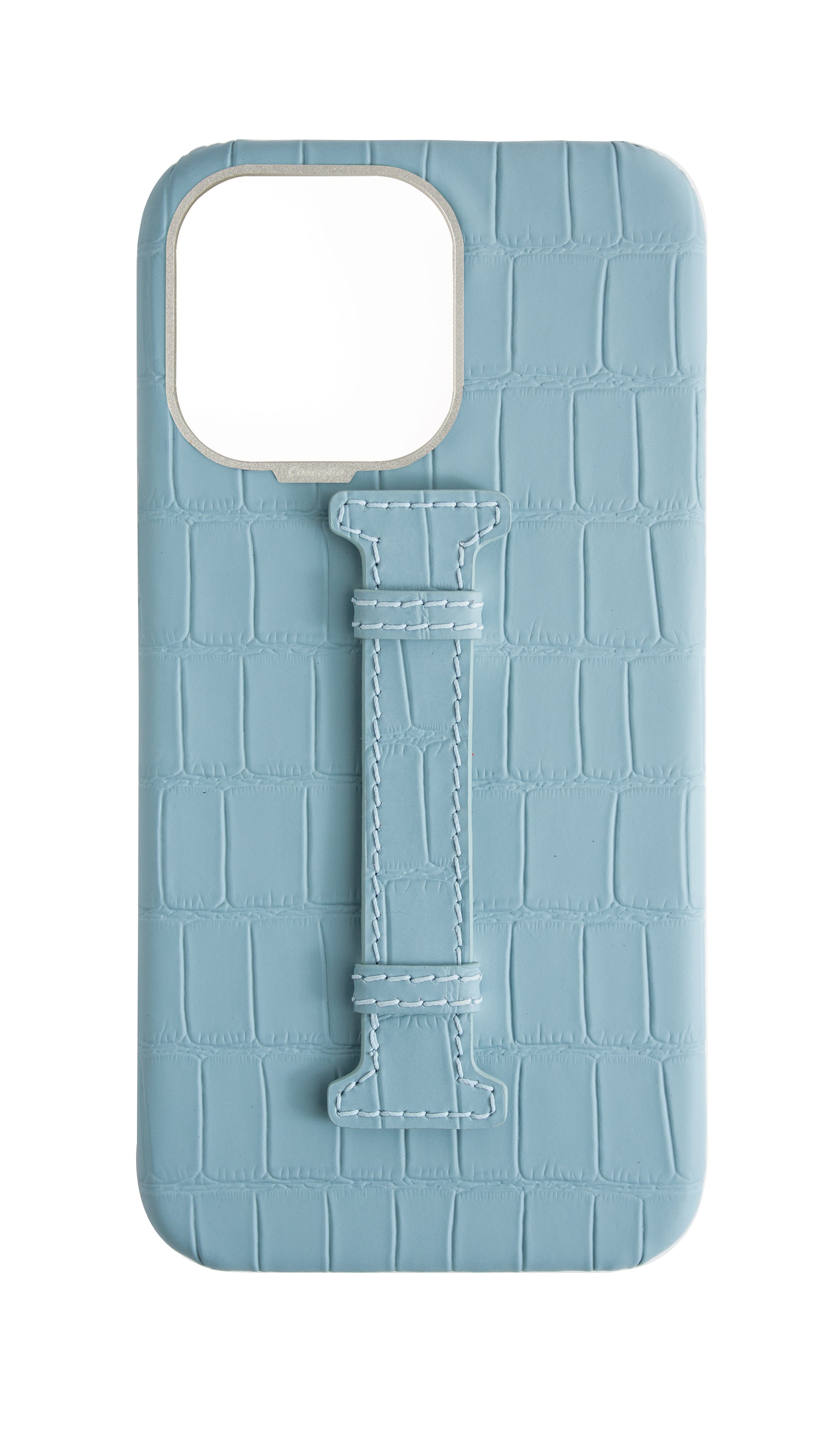 Matte Light Blue Embossed Crocodile Case