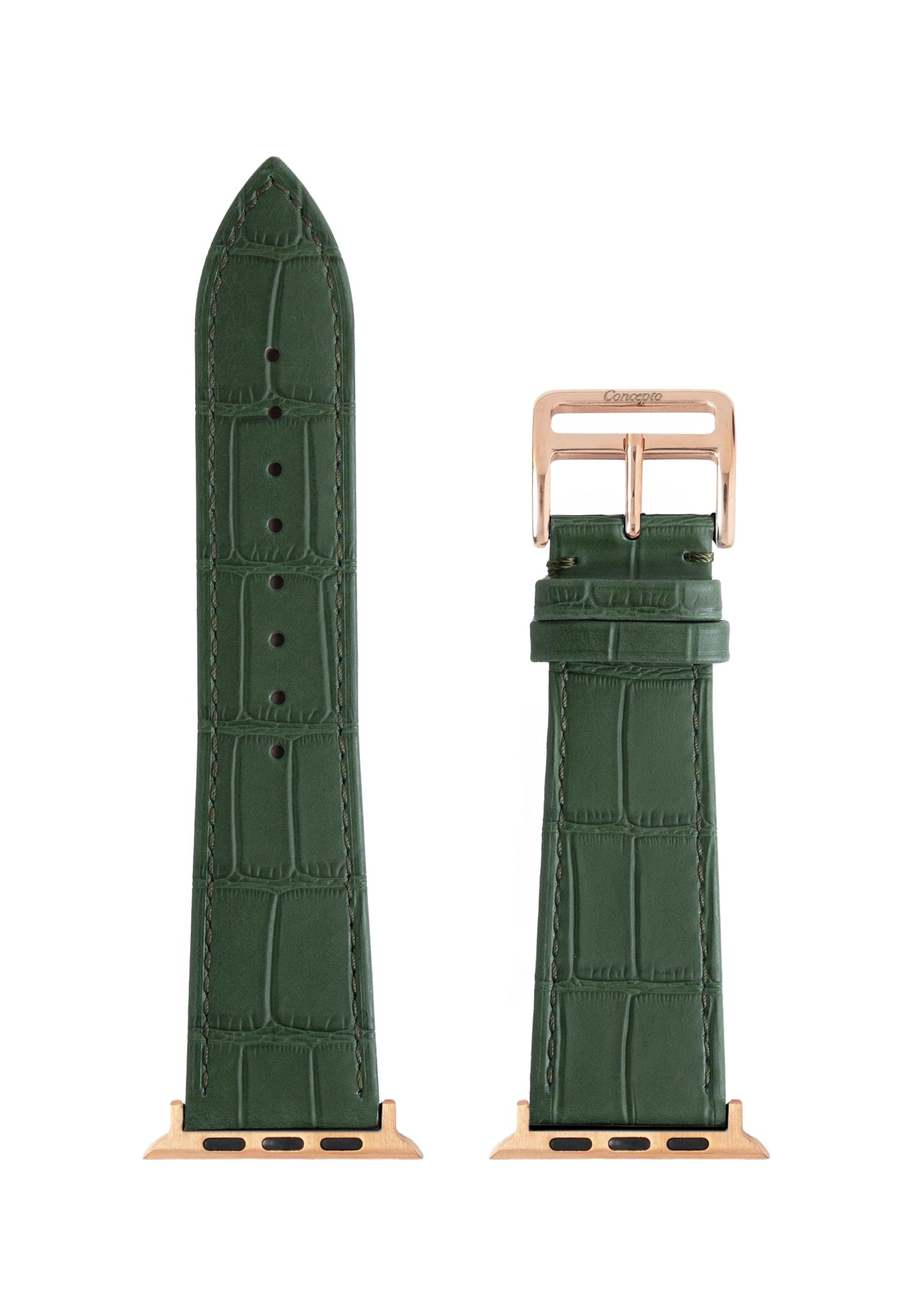 Matte Midnight Green Embossed Crocodile Strap