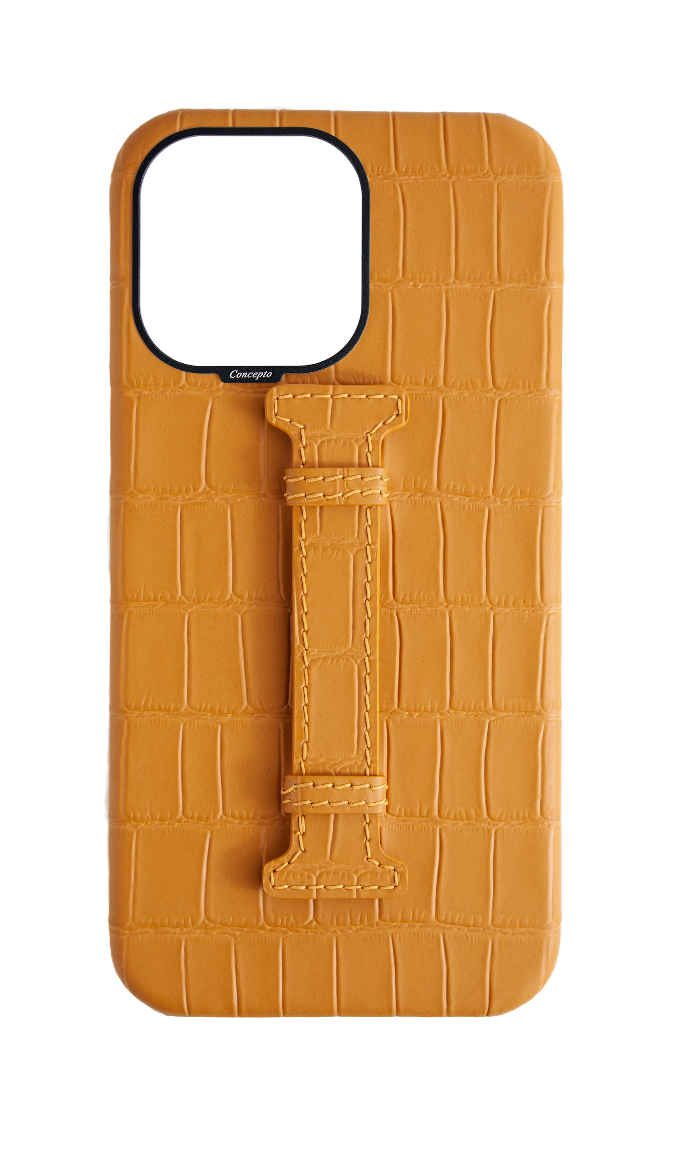 Matte Mustard Embossed Crocodile Case