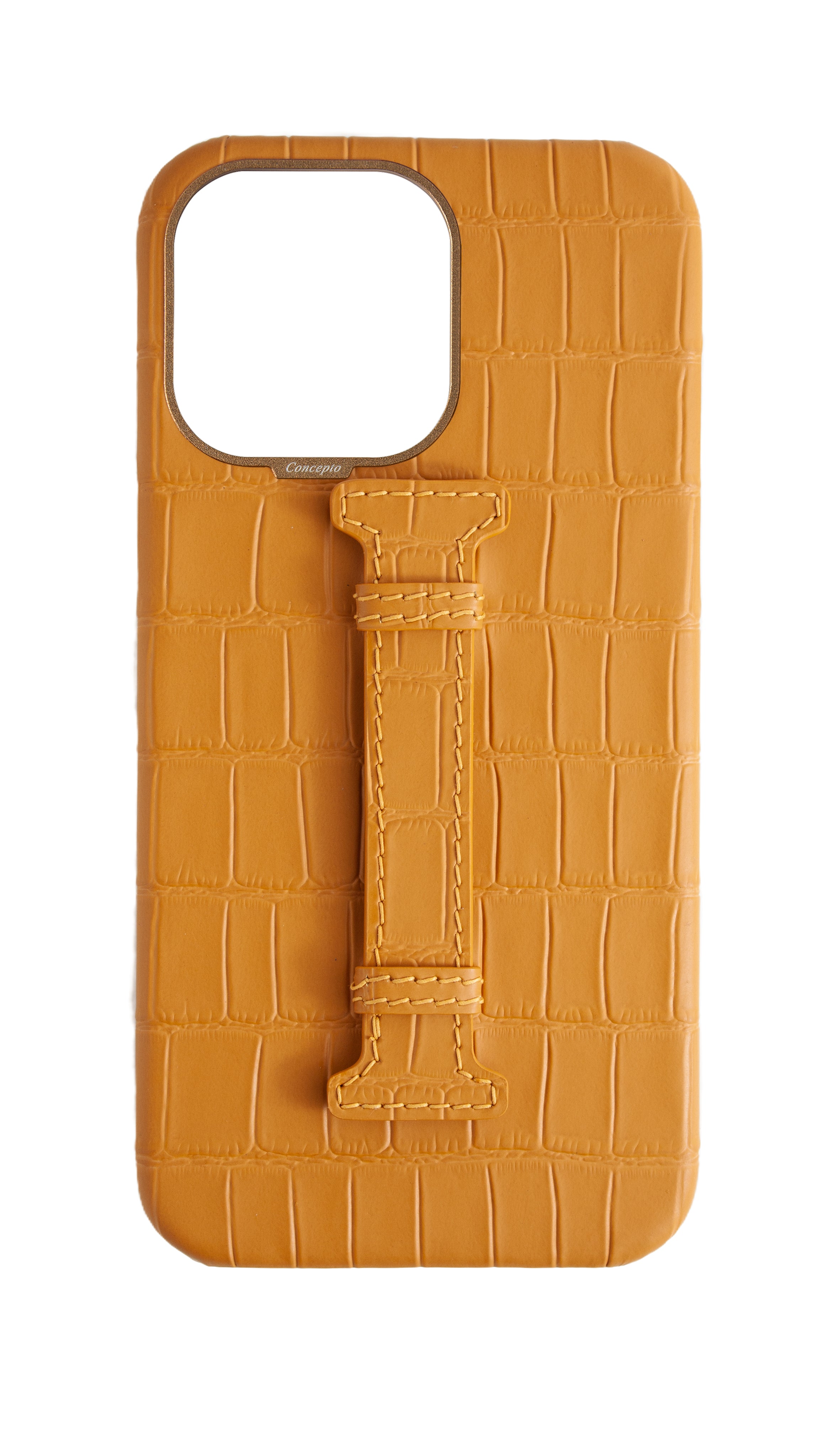 Matte Mustard Embossed Crocodile Case