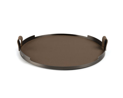 Taupe Circler Brushed Steel Tray
