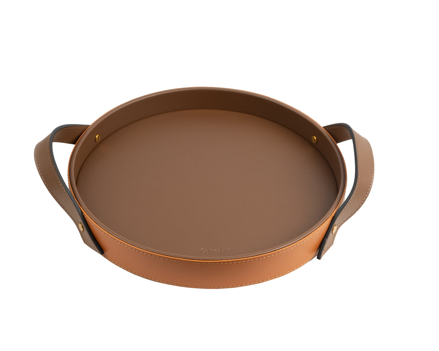 Brown / Tan Circular Tray