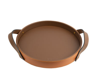 Brown / Tan Circular Tray
