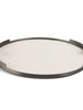 White Circler Brushed Steel Tray