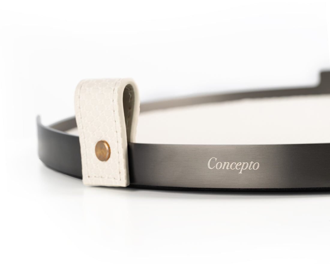 White Circler Brushed Steel Tray