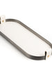 White Capsule Brushed Steel Tray