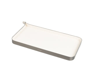 White Rectangular Brushed Steel Tray