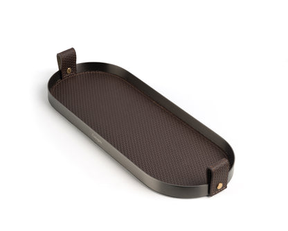 Brown Capsule Brushed Steel Tray