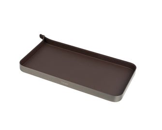 Brown Rectangular Brushed Steel Tray