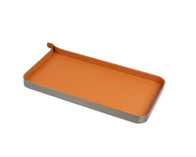 Tan Rectangular Brushed Steel Tray