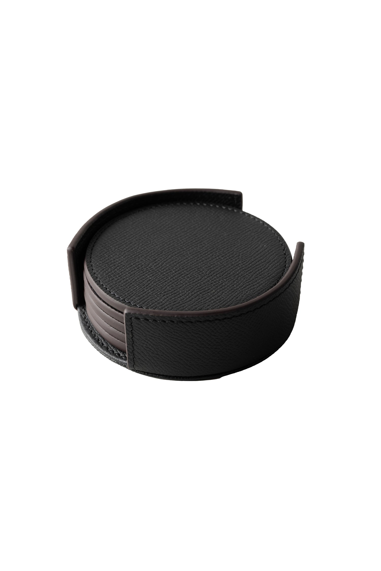 Black Epsom Leather Coaster