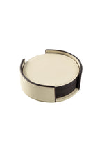 White Epsom Leather Coaster