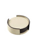White Epsom Leather Coaster