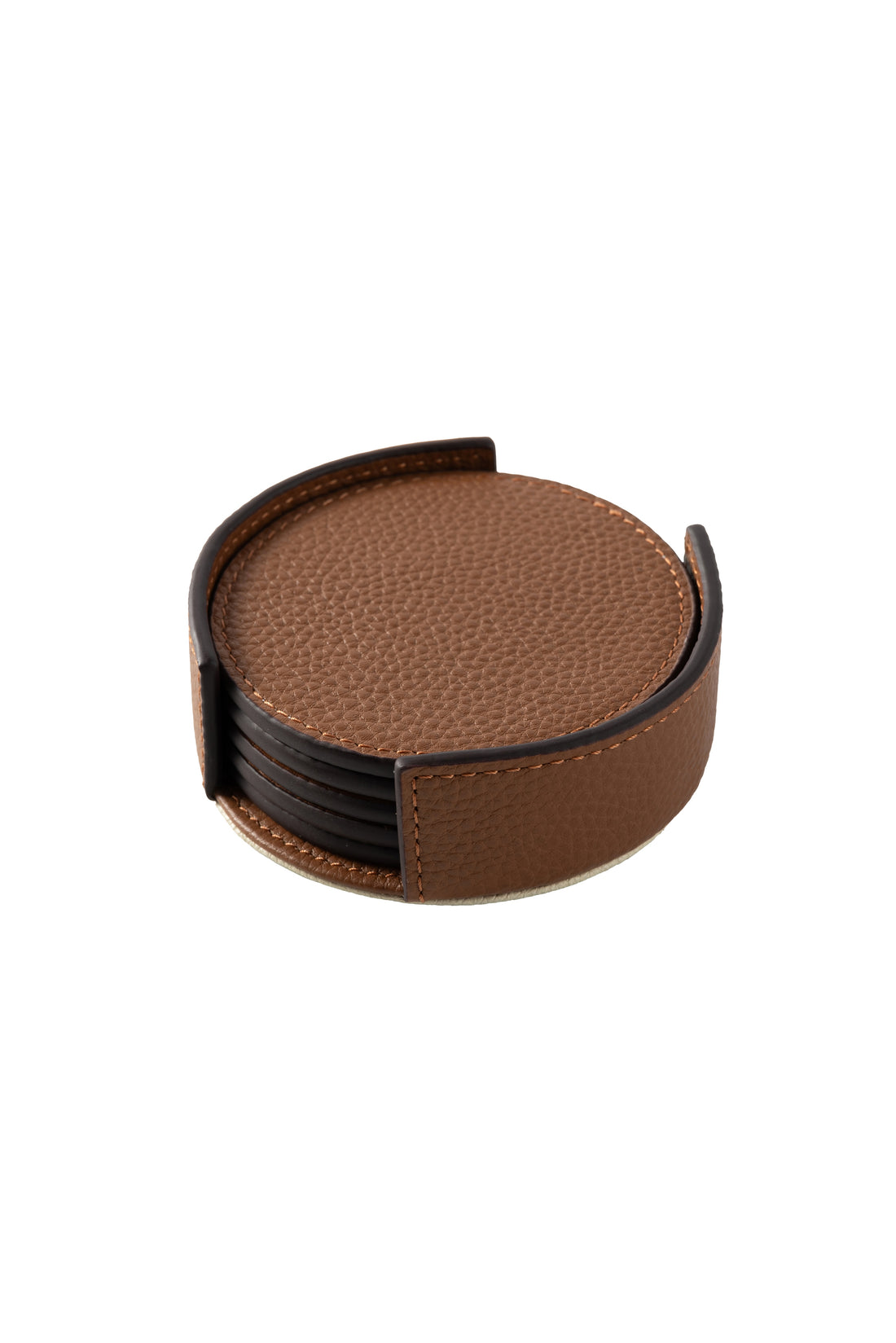 Tan Epsom Leather Coaster