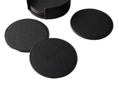 Black Epsom Leather Coaster