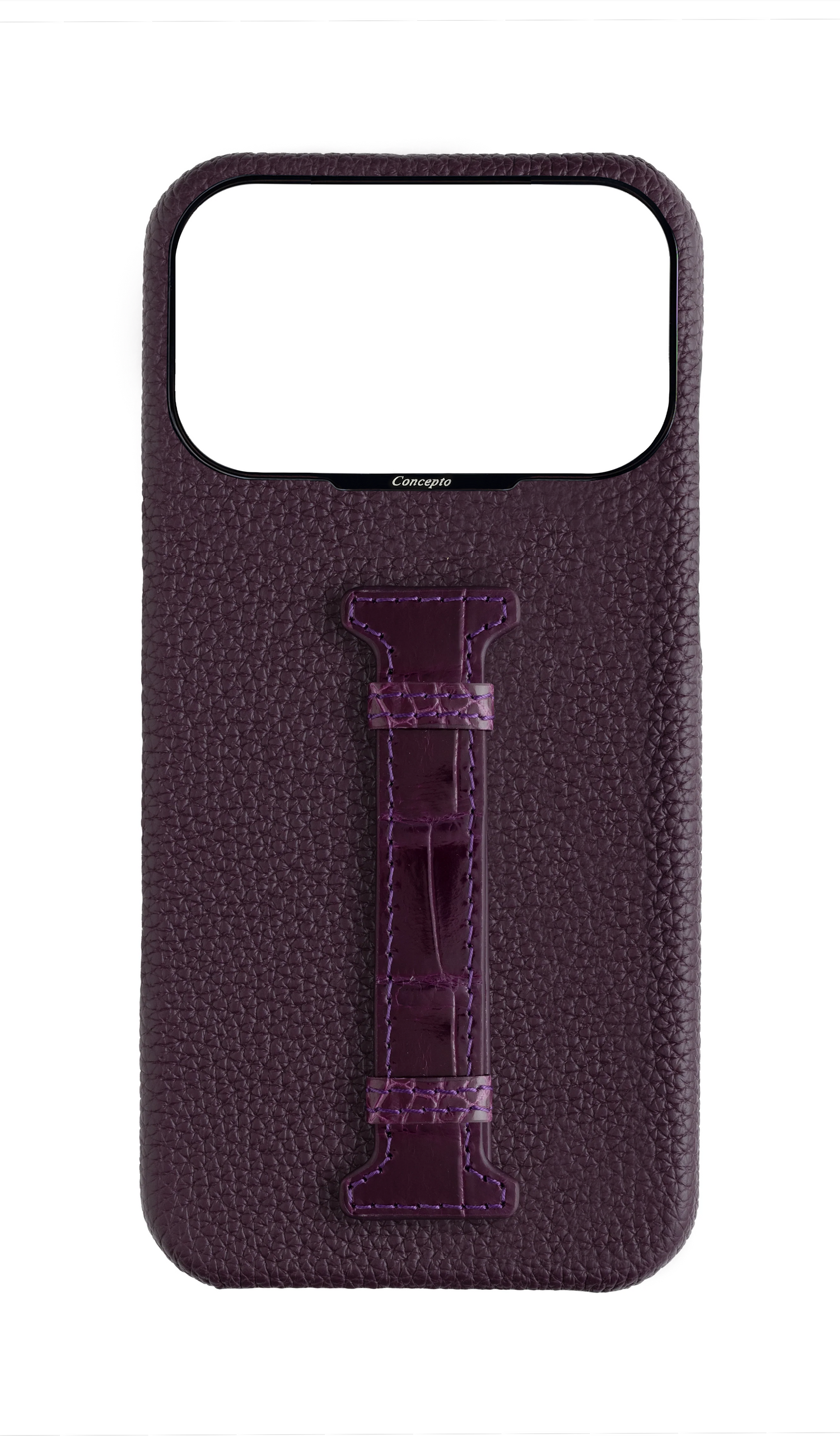 Deep Purple Exotic Crocodile Middle Strap Case