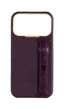 Deep Purple Exotic Crocodile Middle Strap Case