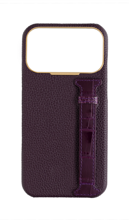 Deep Purple Exotic Crocodile Side Strap Case