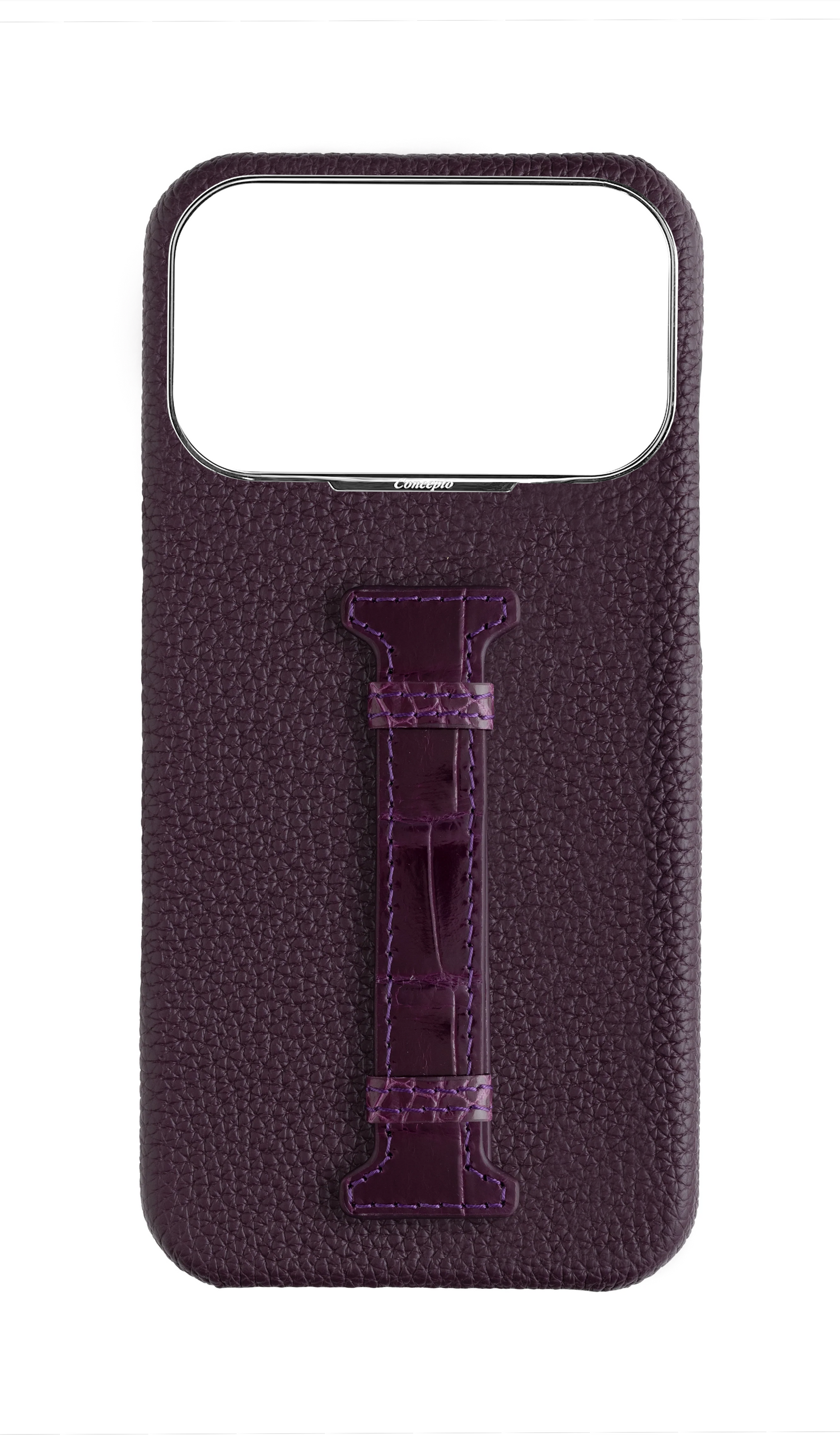 Deep Purple Exotic Crocodile Middle Strap Case