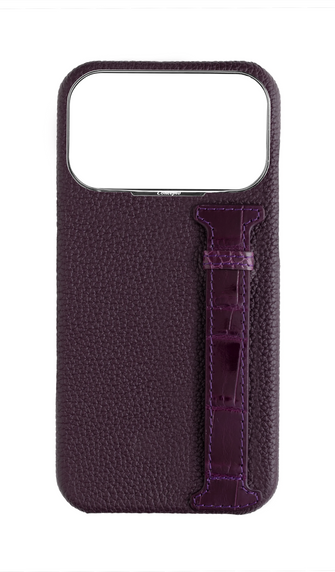 Deep Purple Exotic Crocodile Side Strap Case