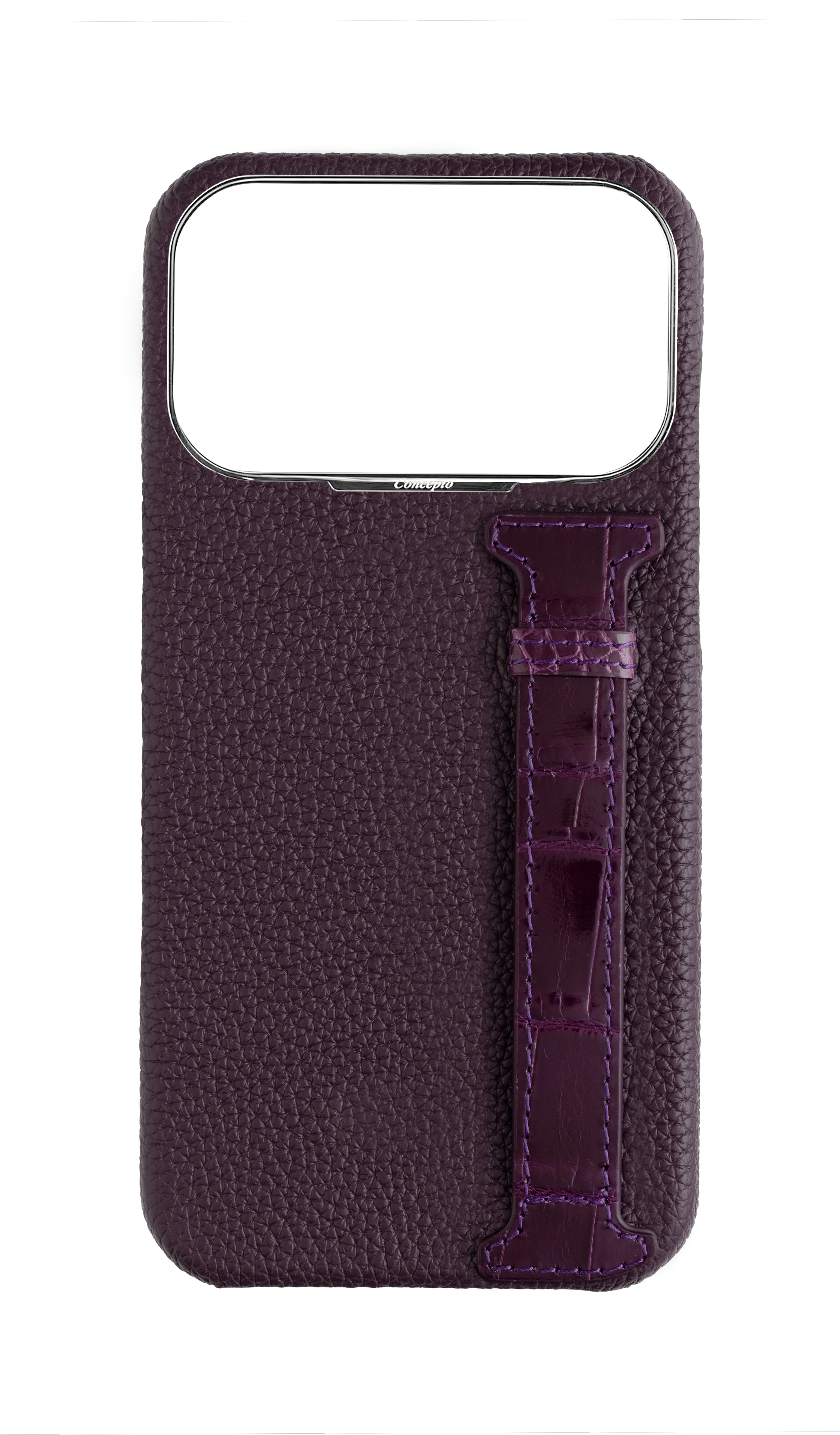 Deep Purple Exotic Crocodile Middle Strap Case