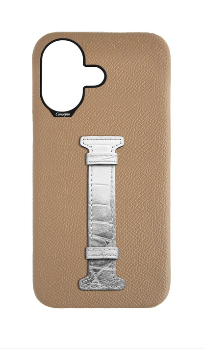 Beige Himalayan Exotic Crocodile Middle Strap Case