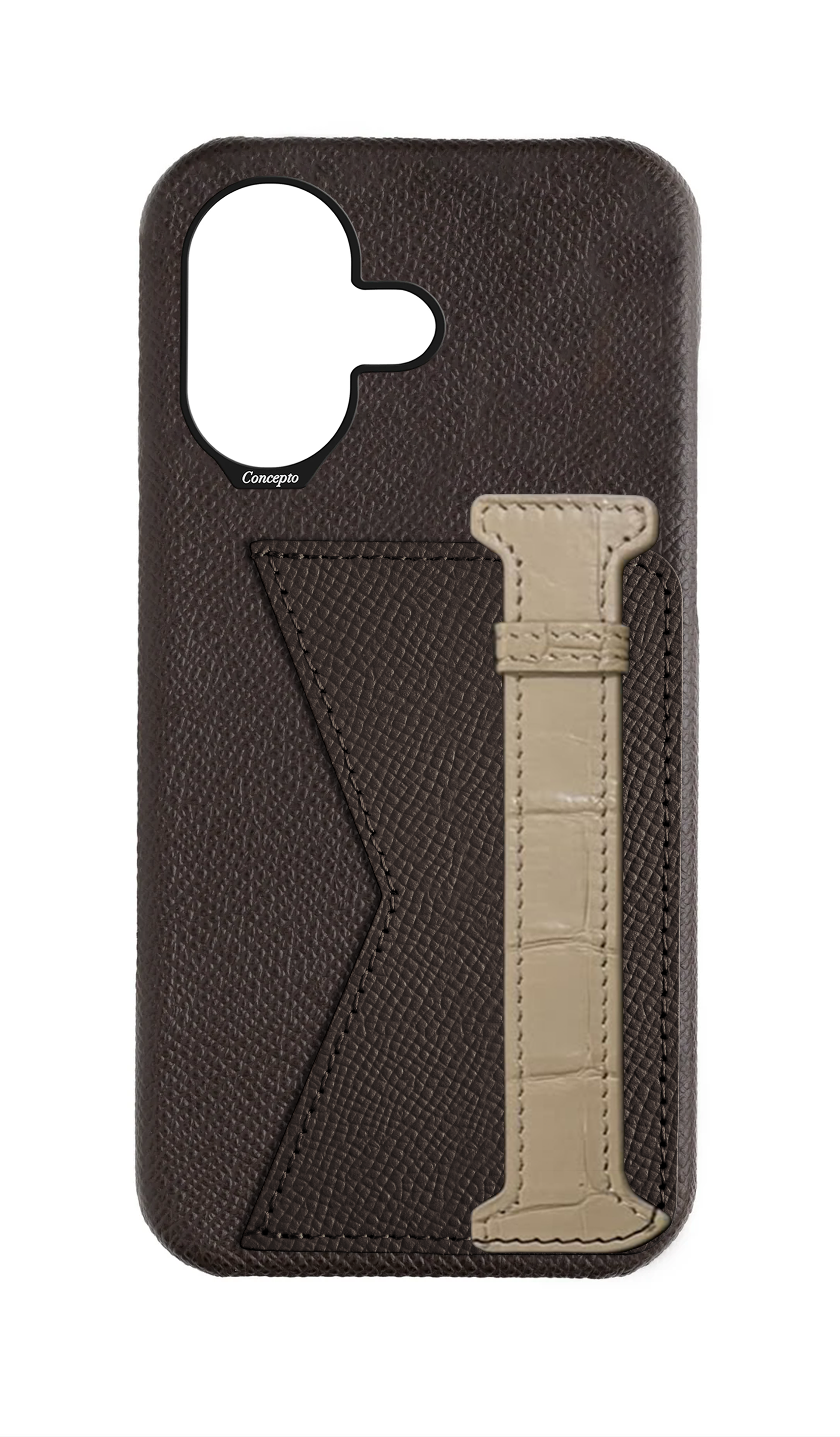 Brown / Beige Exotic Crocodile Duo Case