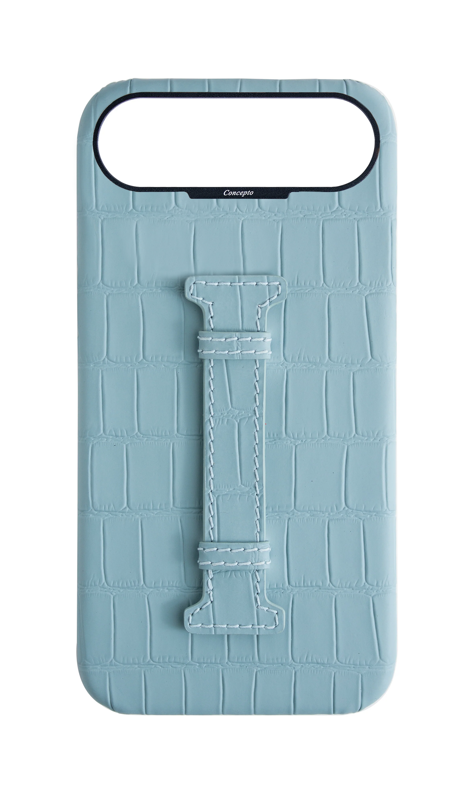 Matte Light Blue Embossed Crocodile Case