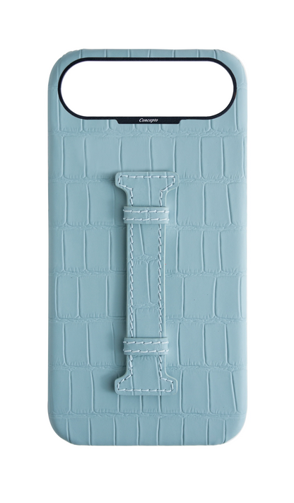 Matte Light Blue Embossed Crocodile Case