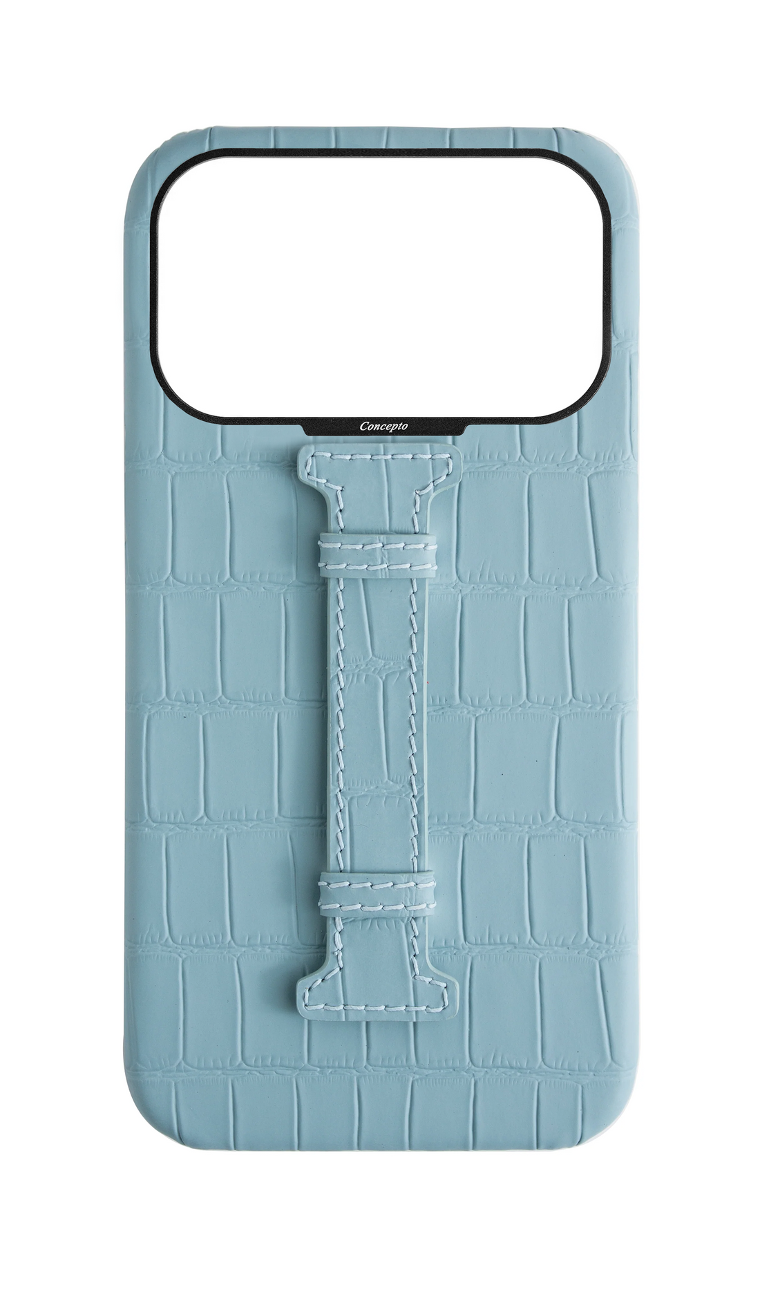 Matte Light Blue Embossed Crocodile Case