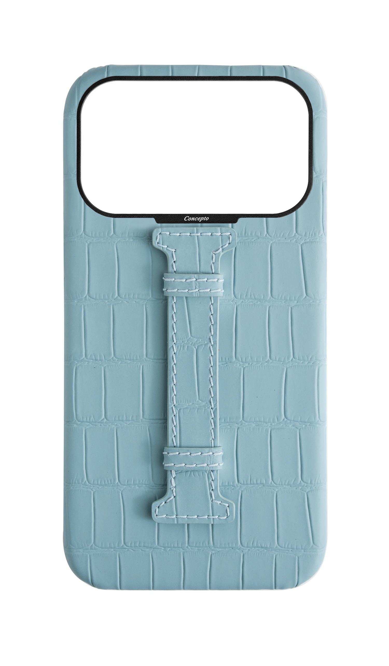 Matte Light Blue Embossed Crocodile Case