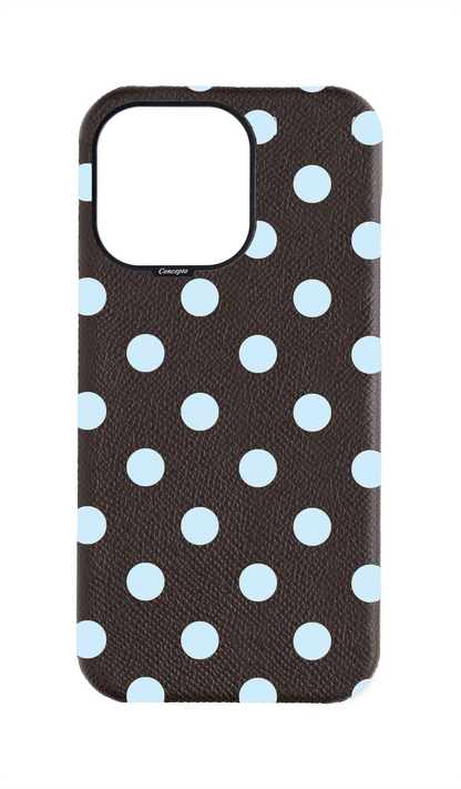 Brown Strapless Epsom Case - Polka Dots