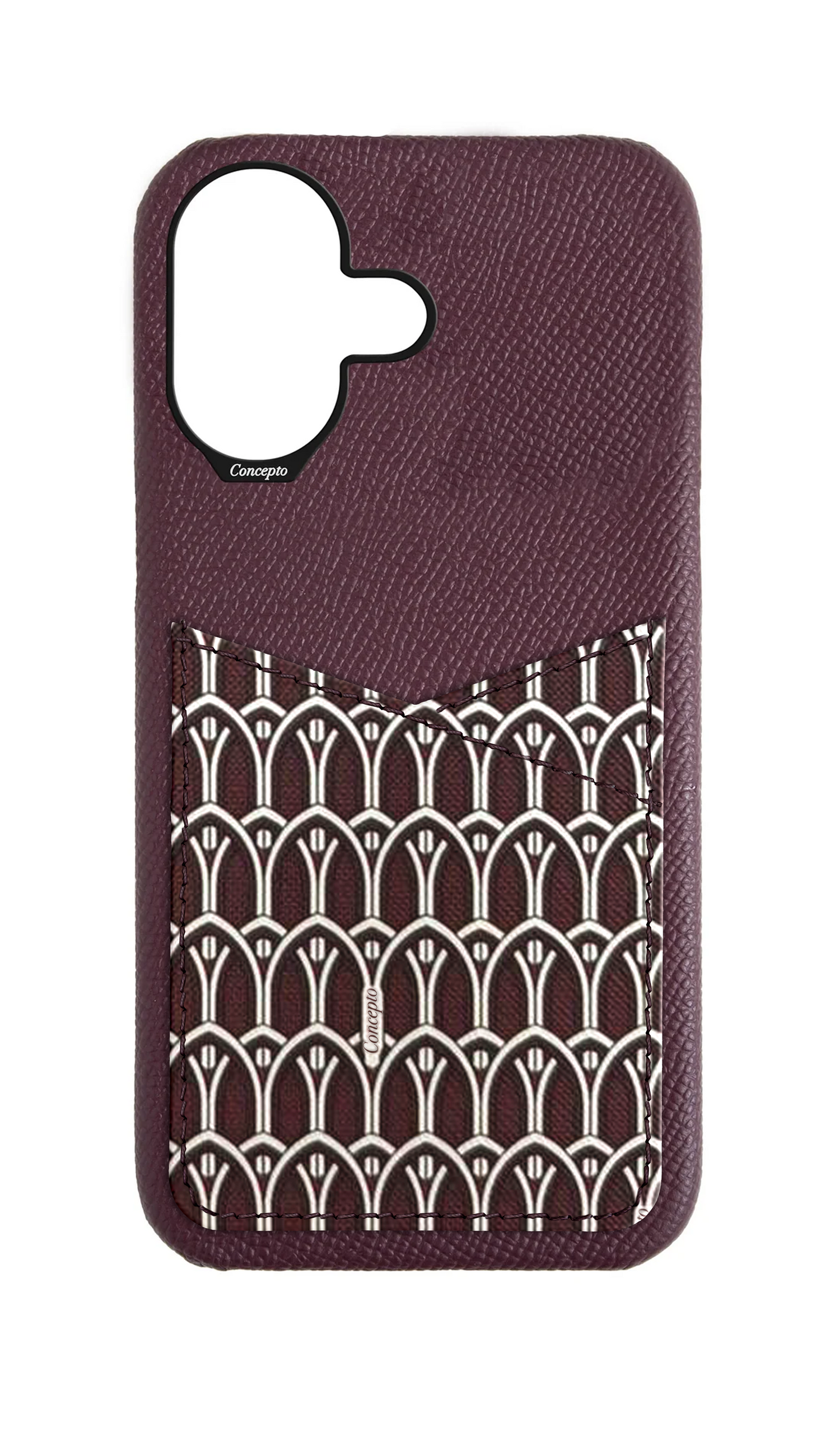 Maroon Monogram Pocket Case
