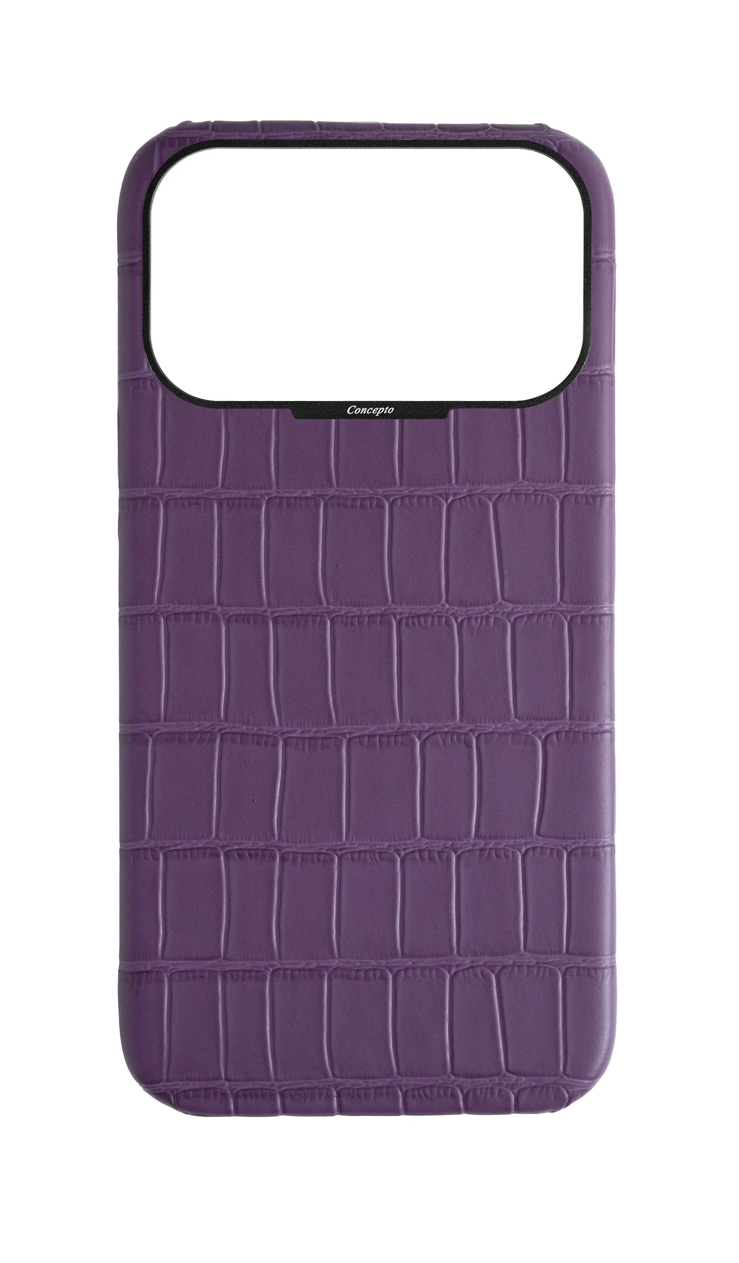 Matte Purple Strapless Embossed Crocodile Case