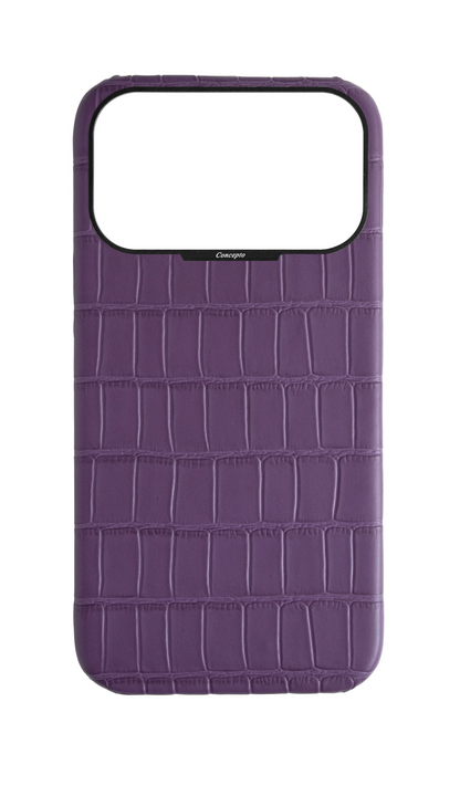 Matte Purple Strapless Embossed Crocodile Case