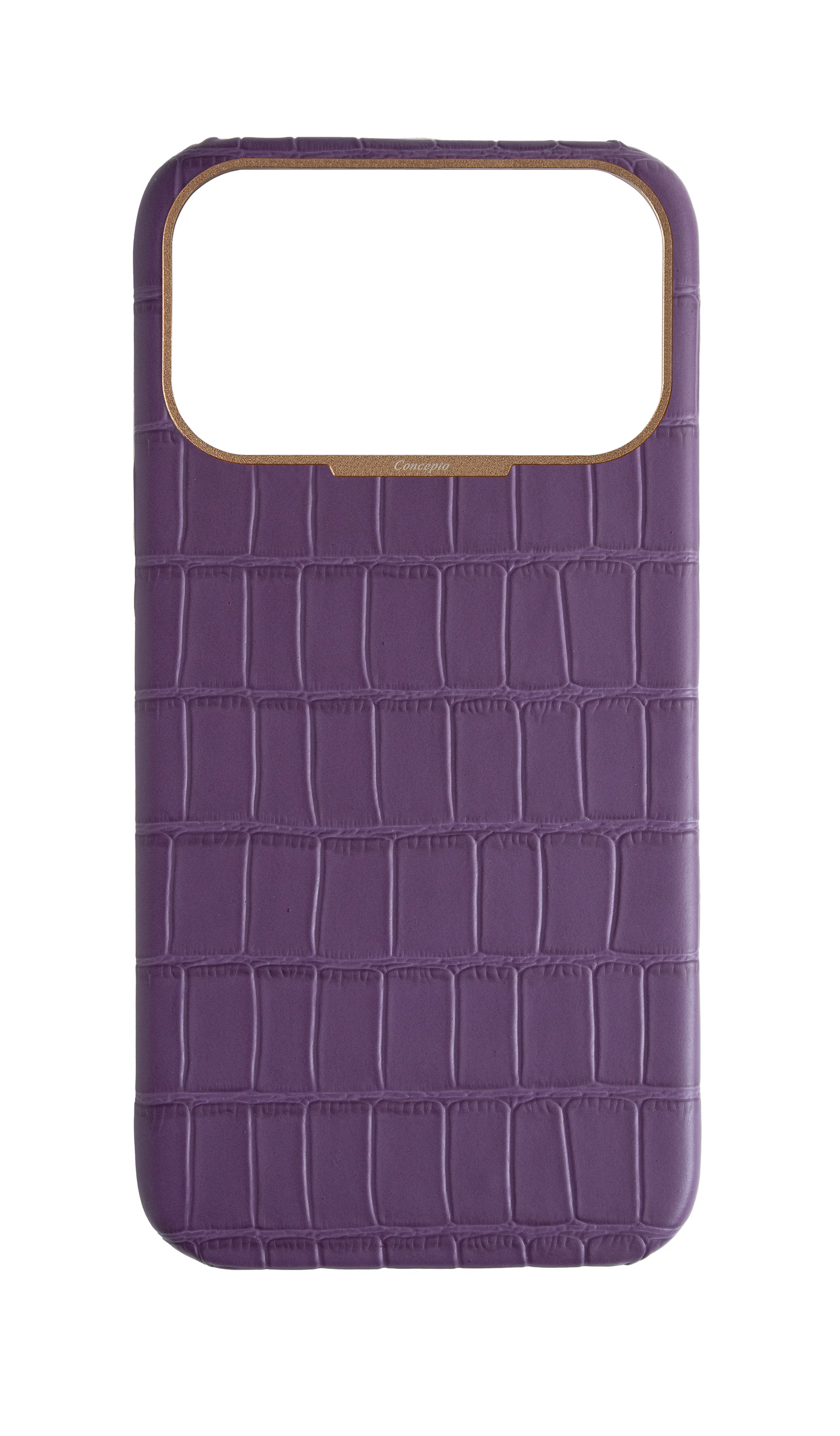 Matte Purple Strapless Embossed Crocodile Case