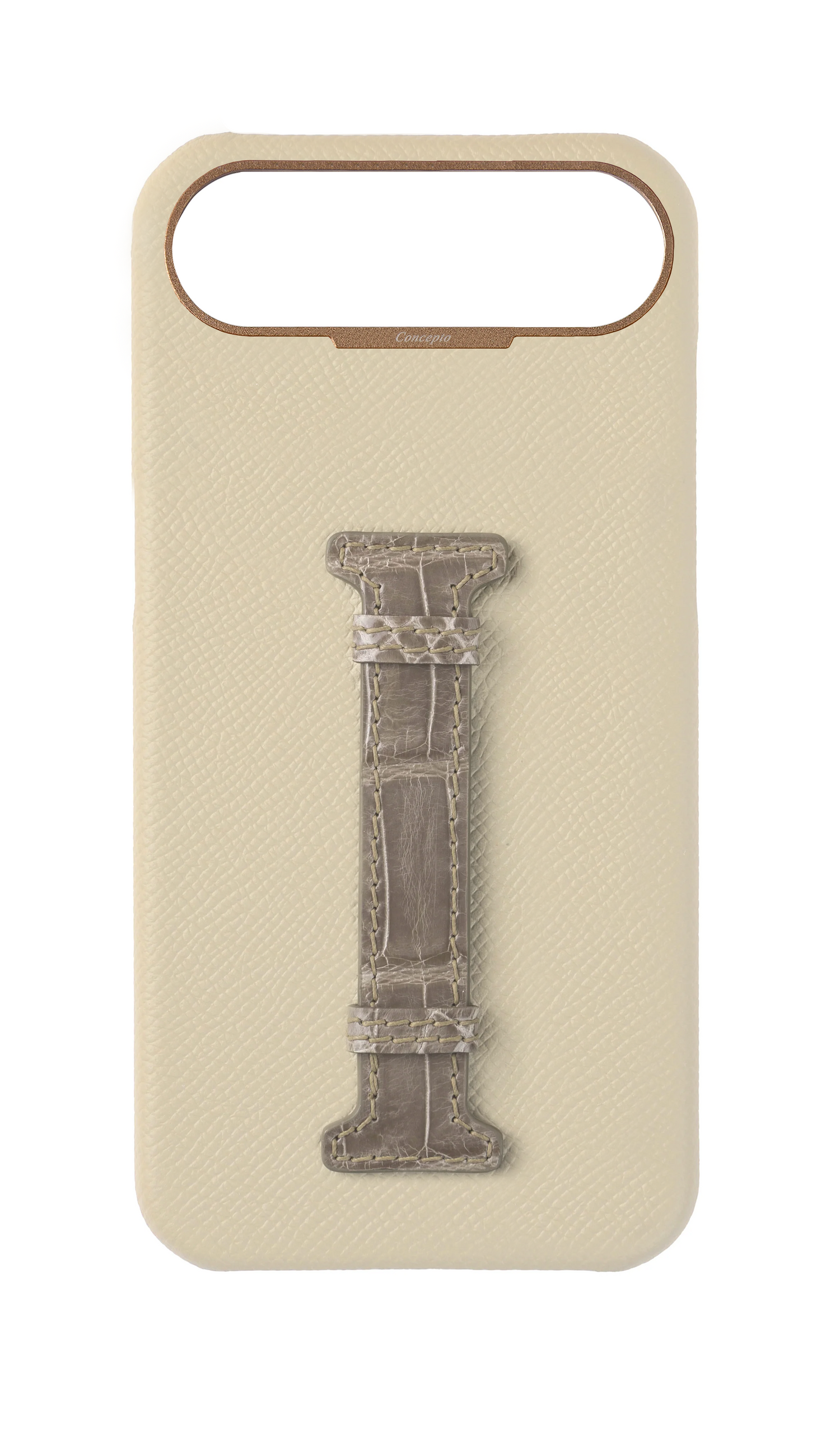 Stone / Grey Exotic Crocodile Middle Strap Case
