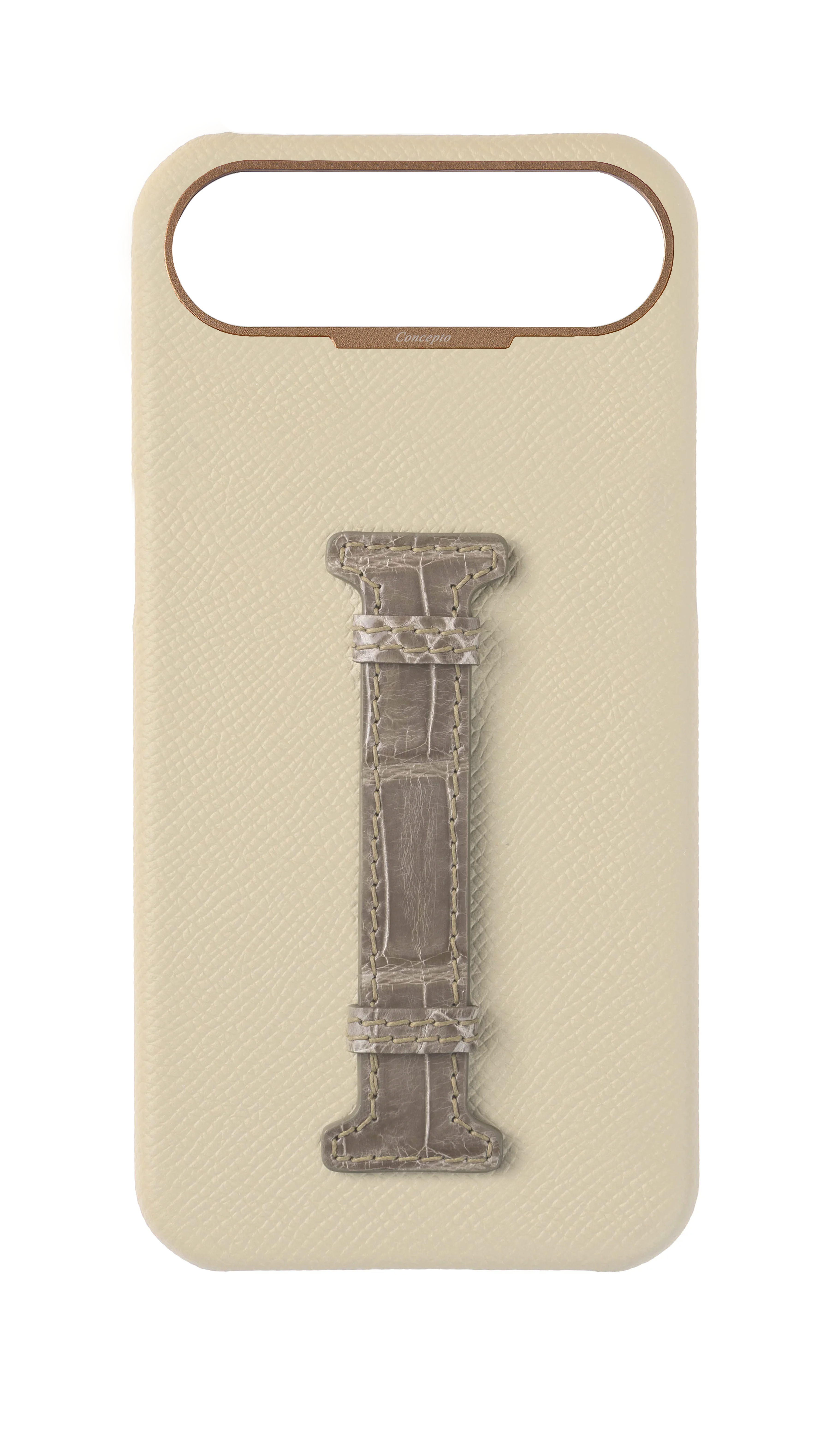 Stone / Grey Exotic Crocodile Middle Strap Case