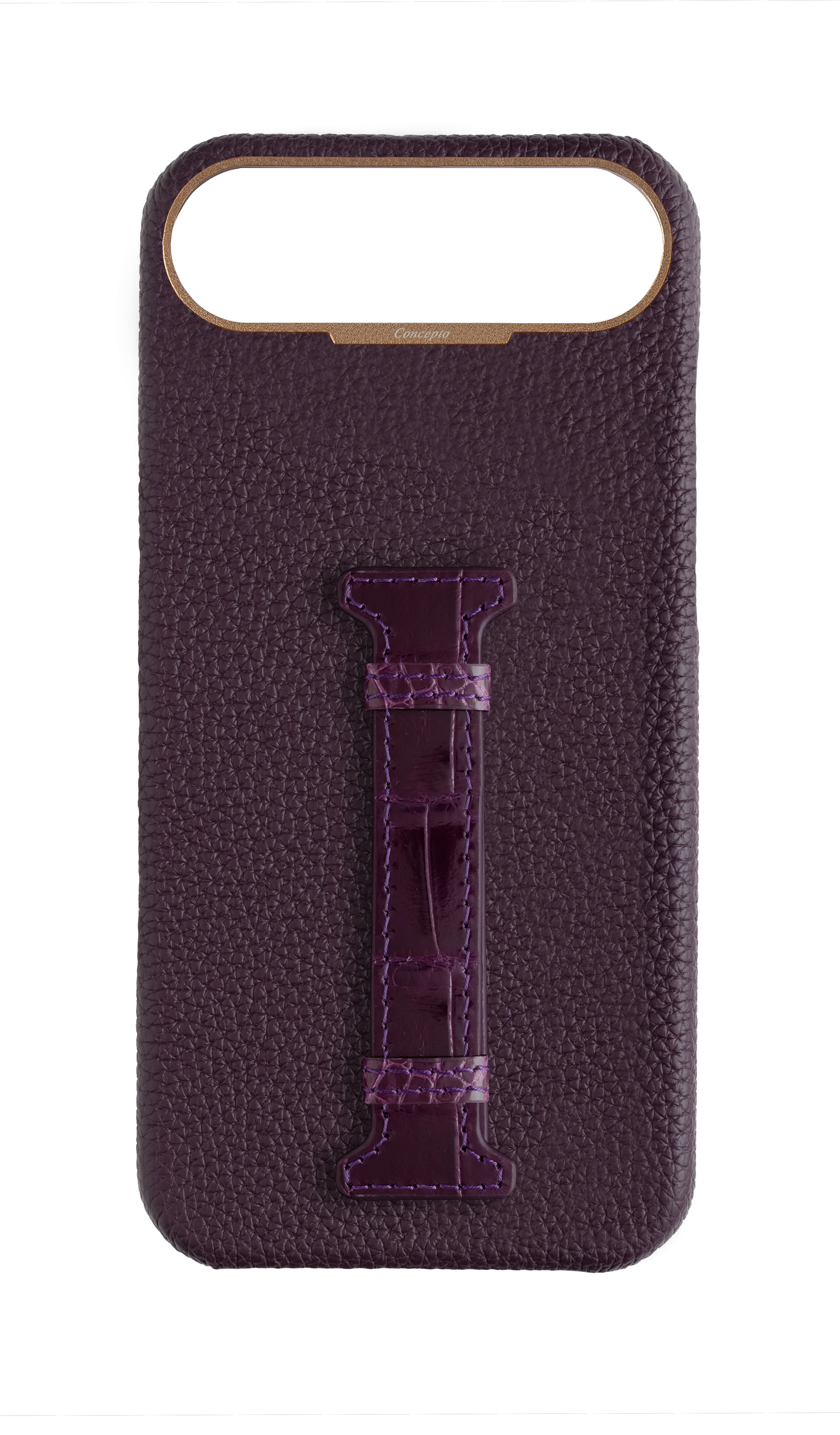 Deep Purple Exotic Crocodile Middle Strap Case