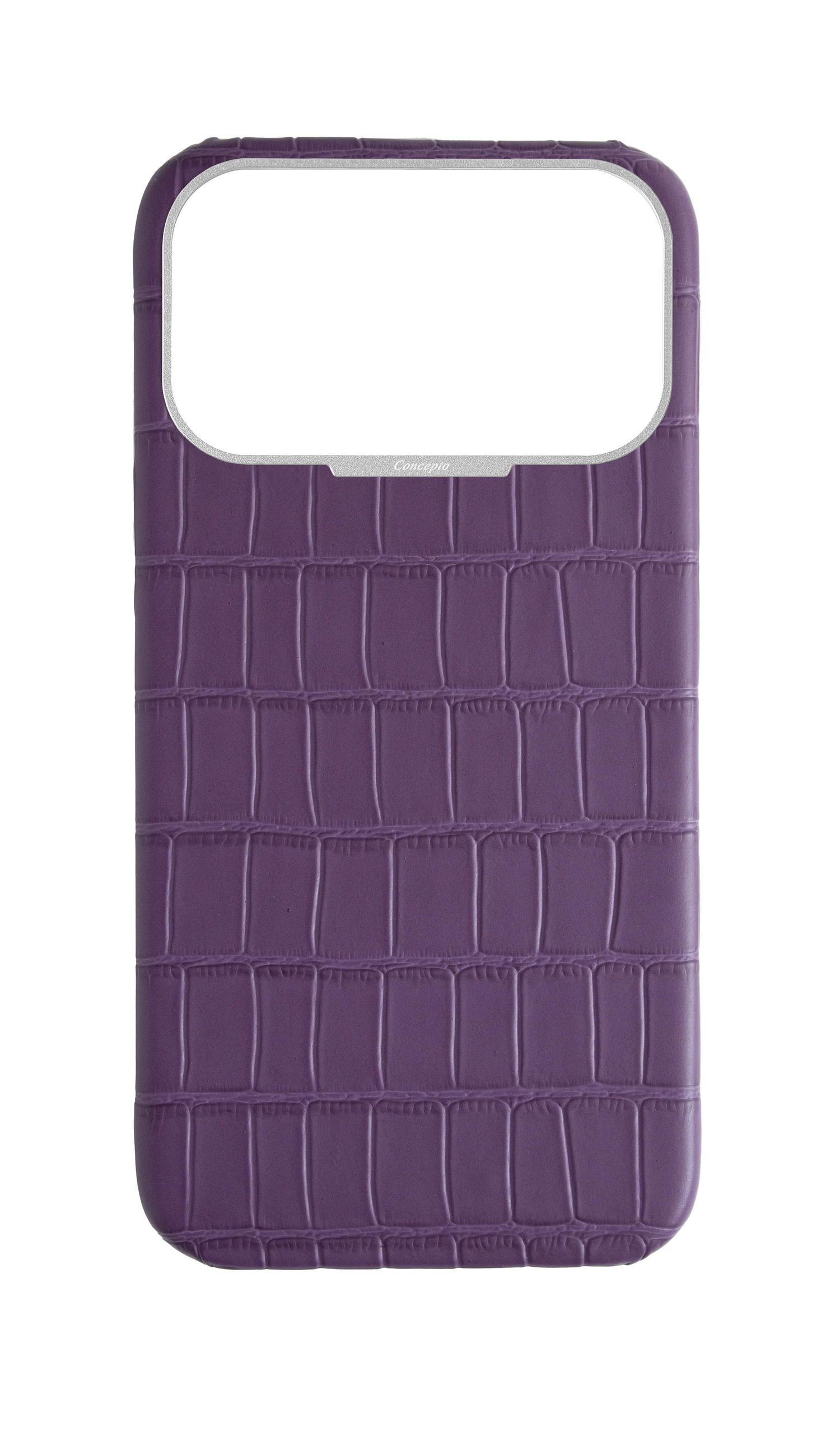 Matte Purple Strapless Embossed Crocodile Case