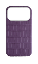 Matte Purple Strapless Embossed Crocodile Case