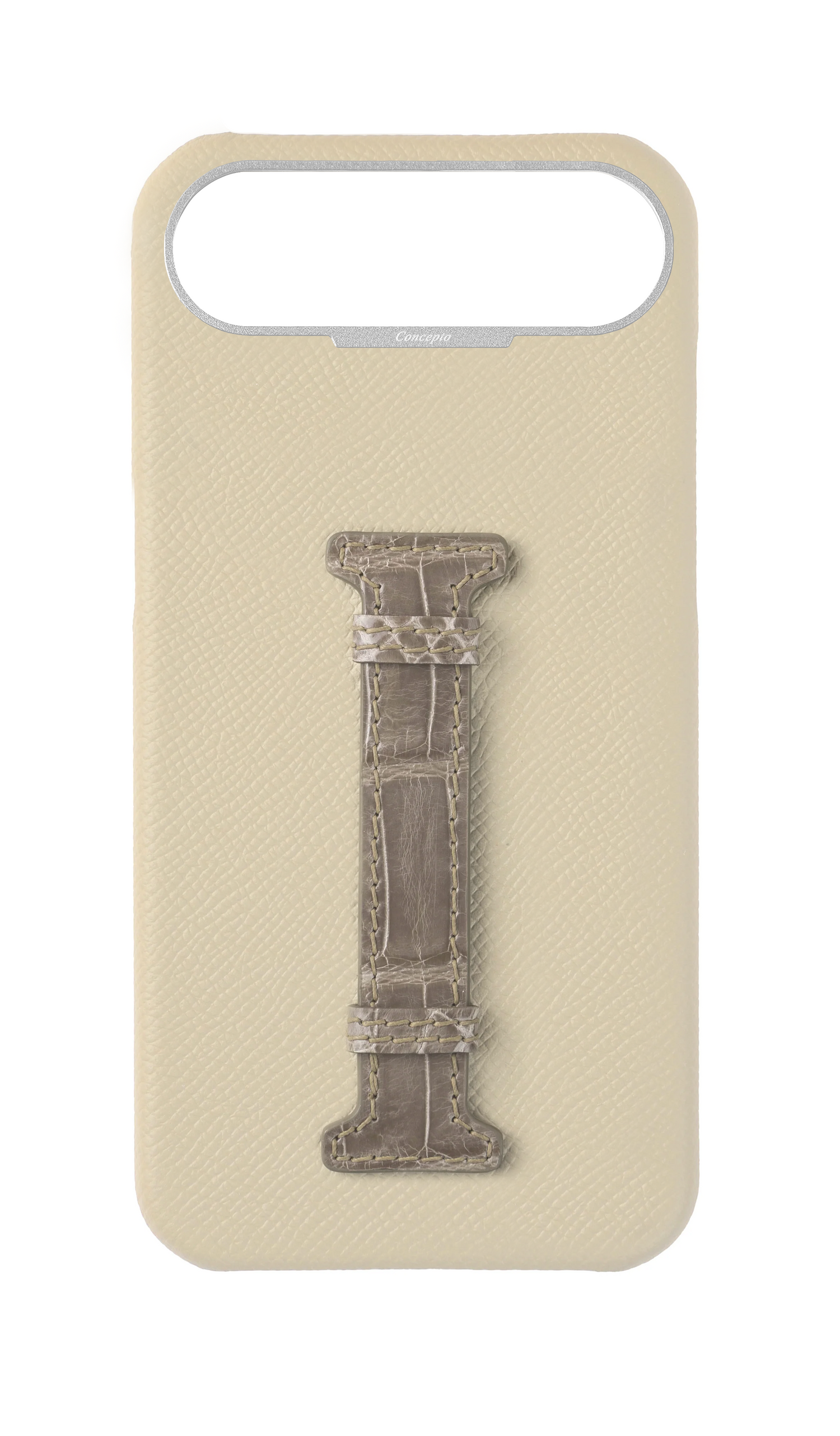 Stone / Grey Exotic Crocodile Middle Strap Case