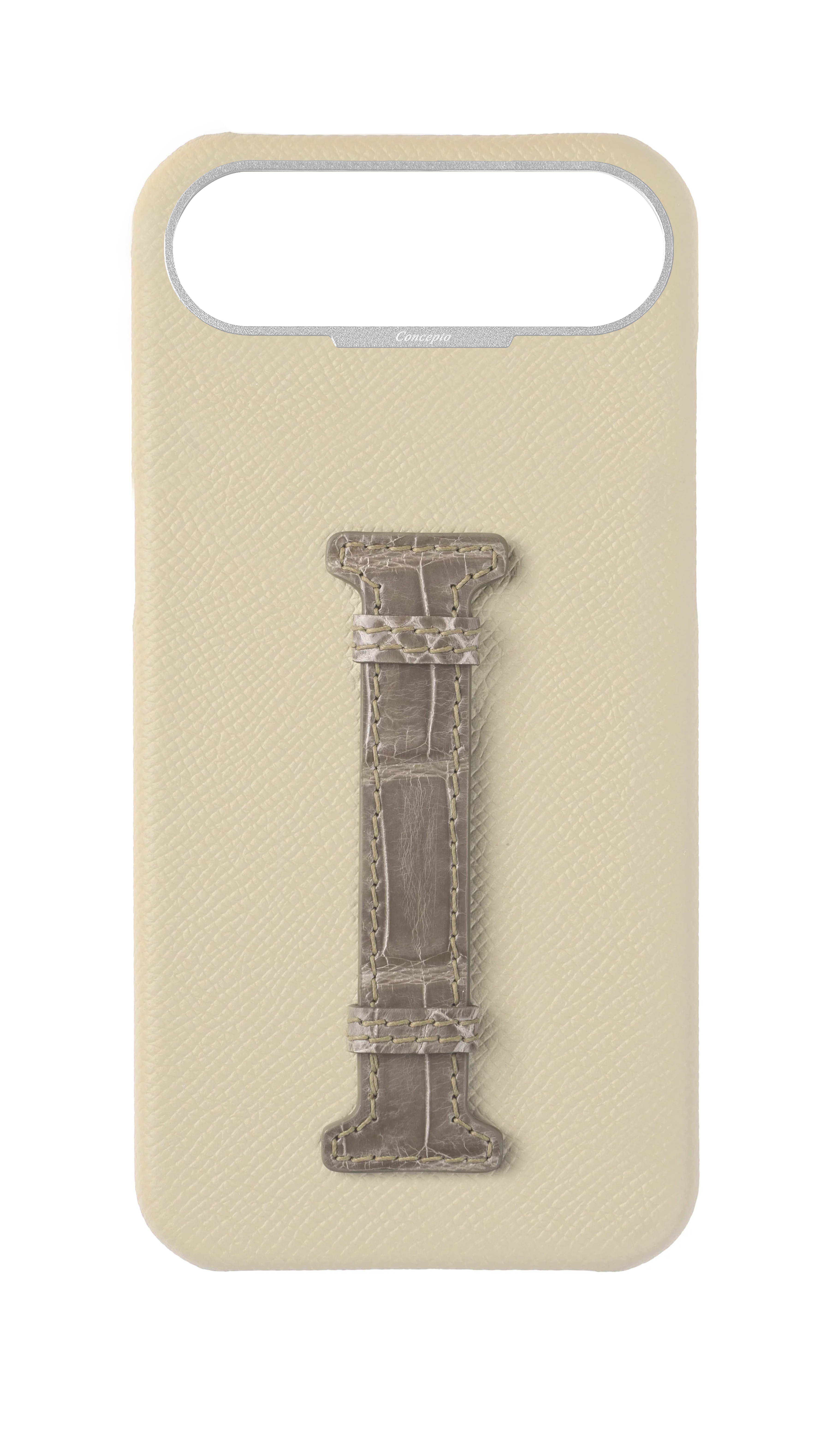 Stone / Grey Exotic Crocodile Middle Strap Case
