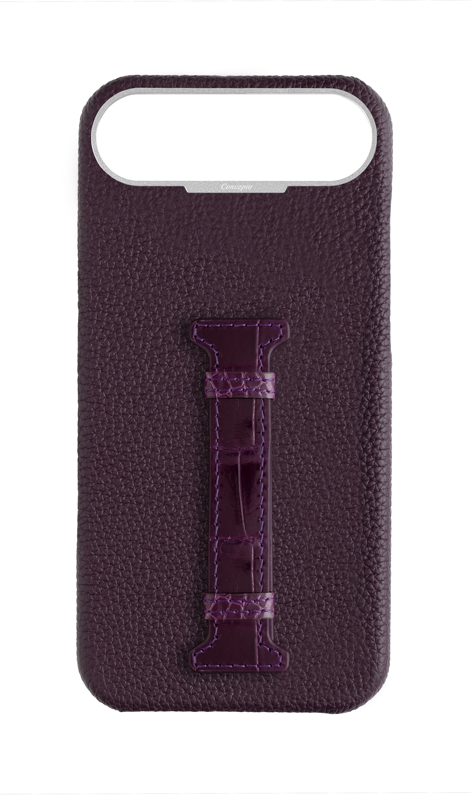 Deep Purple Exotic Crocodile Middle Strap Case