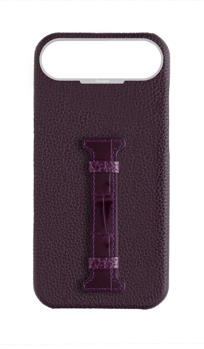 Deep Purple Exotic Crocodile Middle Strap Case
