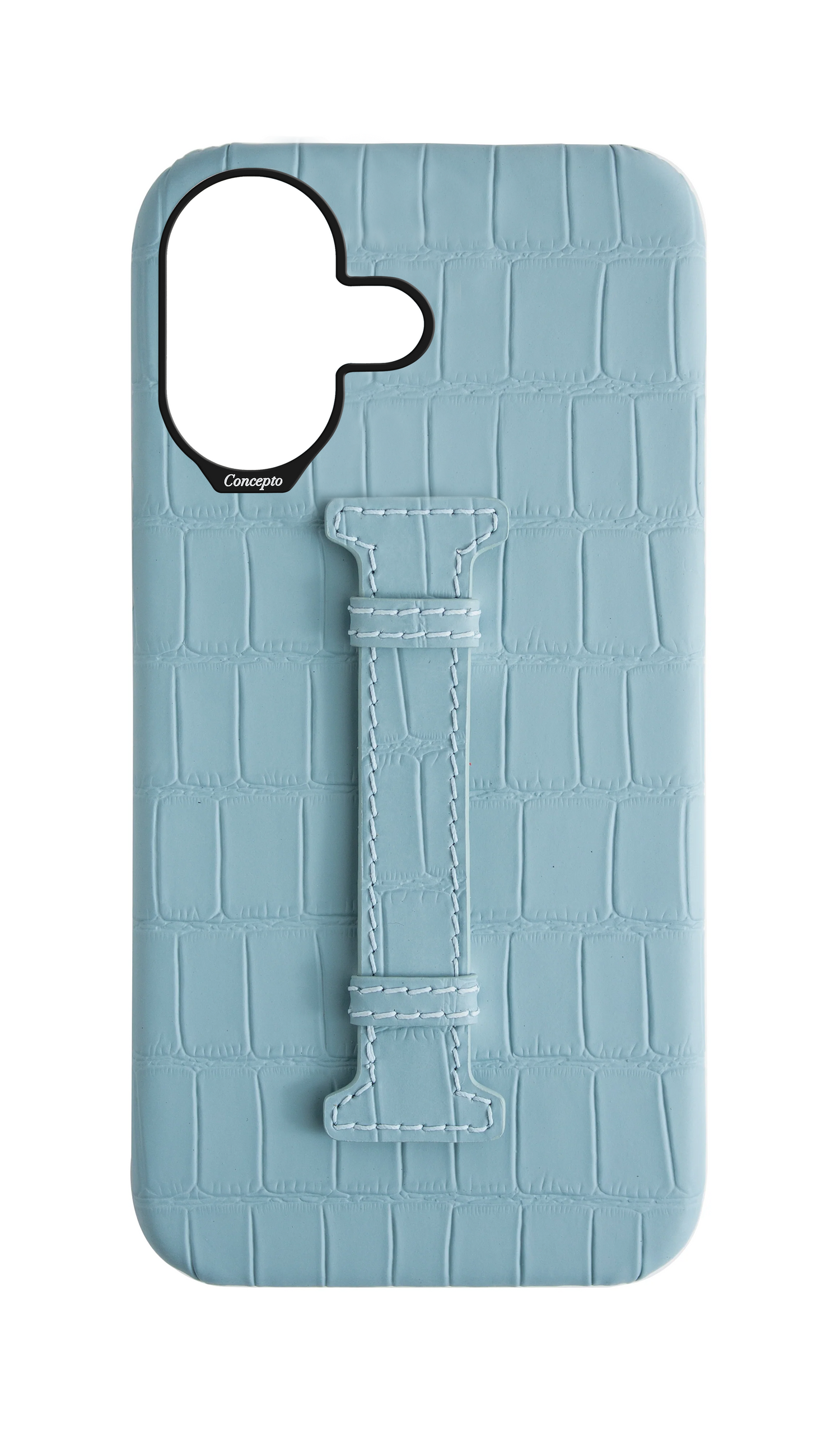 Matte Light Blue Embossed Crocodile Case