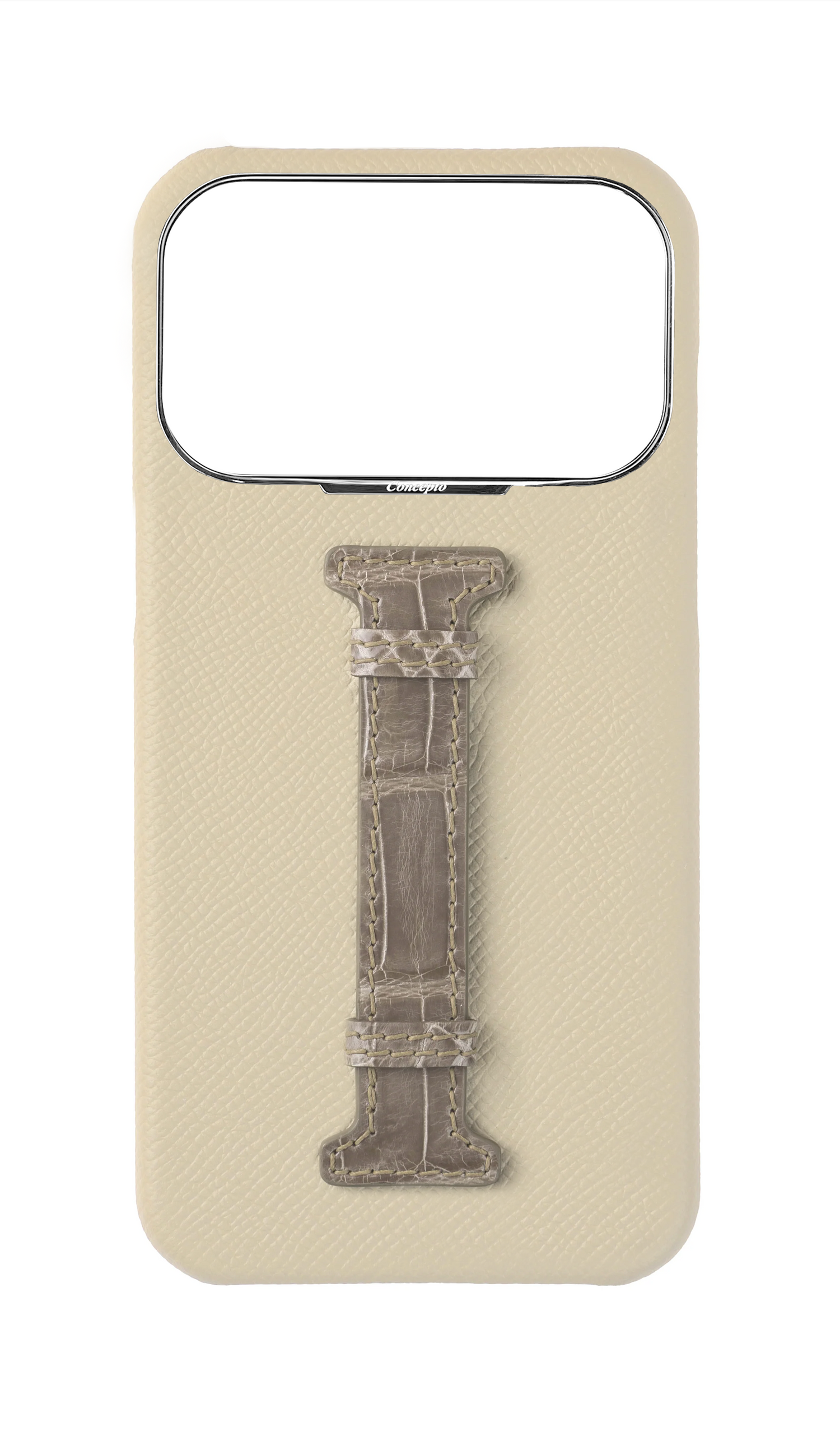Stone / Grey Exotic Crocodile Middle Strap Case