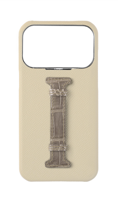 Stone / Grey Exotic Crocodile Middle Strap Case