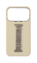 Stone / Grey Exotic Crocodile Middle Strap Case